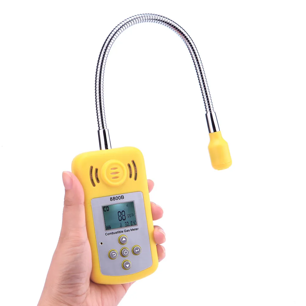 Analizzatore di gas portatile Freeshiping Rilevatore di gas combustibile professionale Rilevatore di perdite di gas Determinare il tester con schermo LCD Allarme sonoro-luminoso