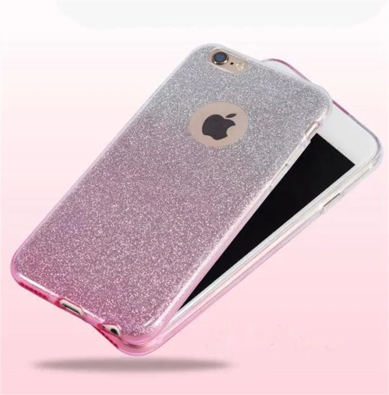 3 in 1 TPU Gel Phone Cases Bling Gradient Protector Hard Cover iPhone 12 11 Pro Max XR XS Max 8 7 6S Plus