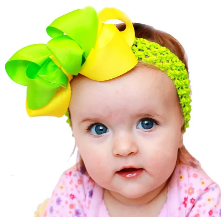 Europa Moda Infantil Bebés Meninas Headband crianças coloridas bowknot escavar Elastic Hairband Headwear Cabelo Crianças Acessório 14 cores A49