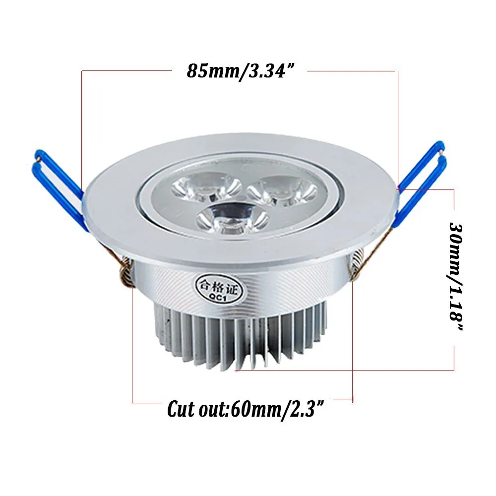 LED Tavan Işık Downlight Spot 3W Lamba AC85-265V Alüminyum Isı Lavabo Kolaylık