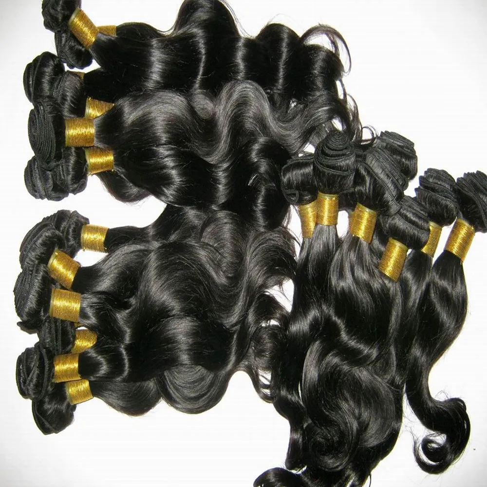 Mulheres asiáticas não processadas corporal onda cabelo malaysian cabelo humano weave 3bundles / lote 300g Fábrica Outlet preço emaranhado livre