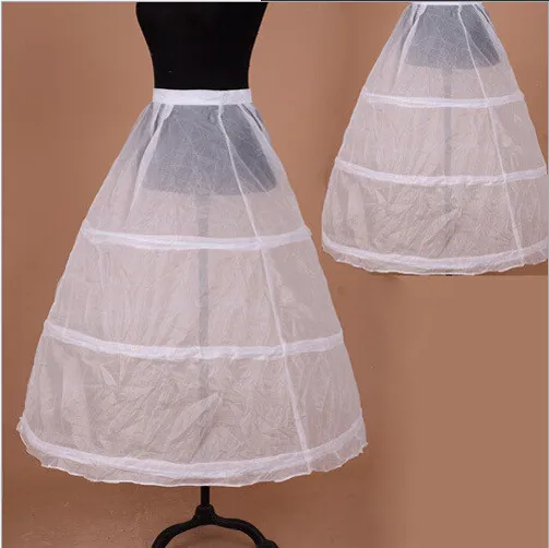 Hot koop petticoats 2017 gloednieuwe 3 hoepel bruiloft bruidsjurk jurk onderrok crinoline baljurk bruiloft accessoires