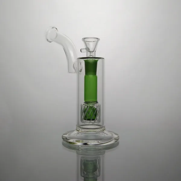 Bong Glass Water Rures Kolorowe bongowie wodne z zielonym wewnętrznym prysznicem bąbelek 8,6 cala 18 mm miski