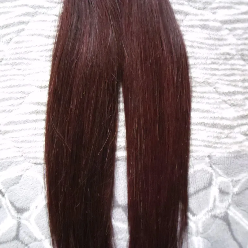 Brasilianisches glattes Haar 99J Rotwein 100 g Nicht Remy Stick/Flat I-Tip Haarverlängerungen Kapsel Keratin Fusion Haarverlängerungen