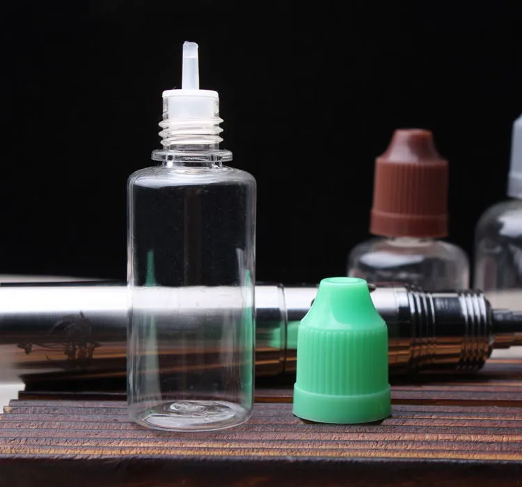 Child Proof Caps Empty PET Needle Bottles 20ml Transparent Plastic Dropper Bottle for E Liquid Plastic Container