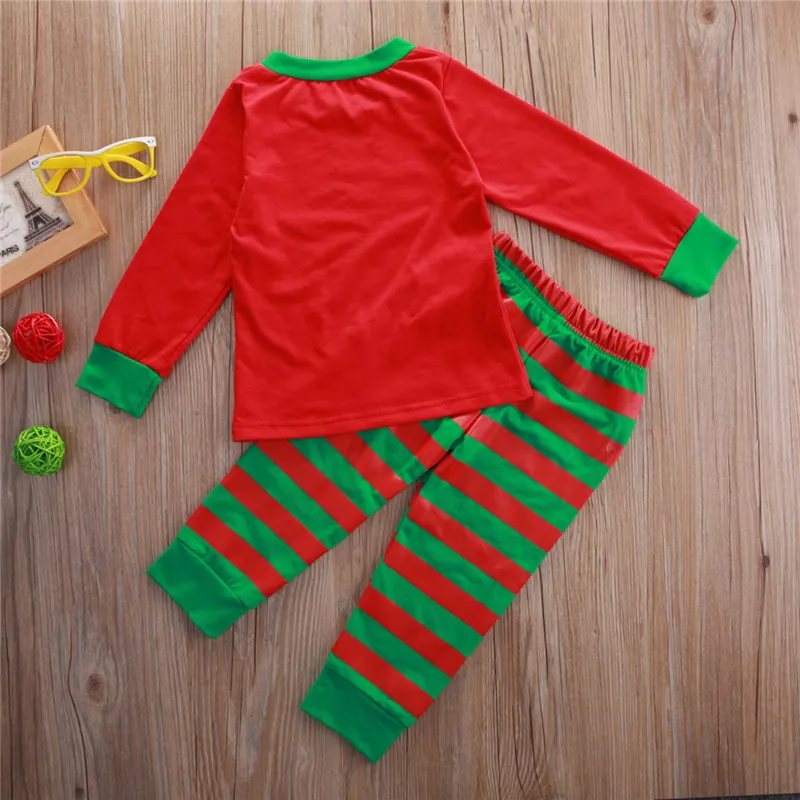 2018 Baby Christmas Pajamas Kids Nightwear Top+Pants Baby Boy Girl