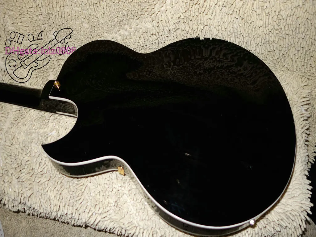 Loja feita sob encomenda Jazz guitarra Preto corpo oco 335 Guitarra Elétrica em estoque Da China HOT OEM Guitarra