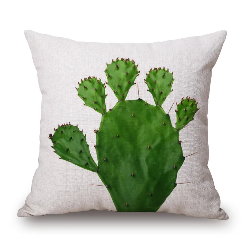 tropical plantas cushion cover green foliage throw pillow case for sofa couch cactus almofada palm leaves cojines home decor284i