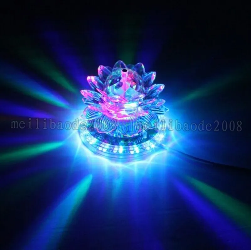 New Lotus Effect Light Auto Rotating 11W LED RGB Fase de Cristal Luz Lâmpada de Bead para Casa Decoração DJ Disco Bar Presente Myy