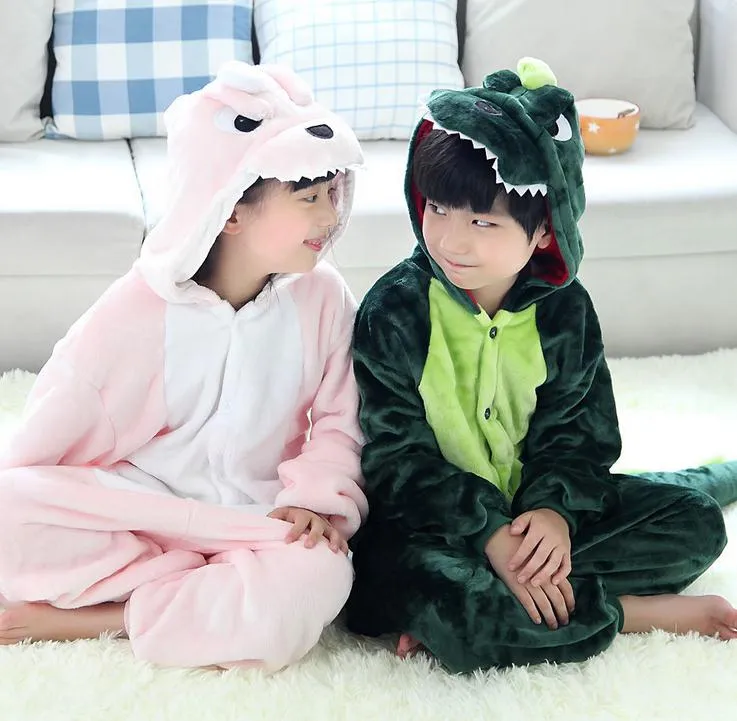 Enfants Mignons Pyjamas Une Pièce Dessin Animé Dragon Dinosaure