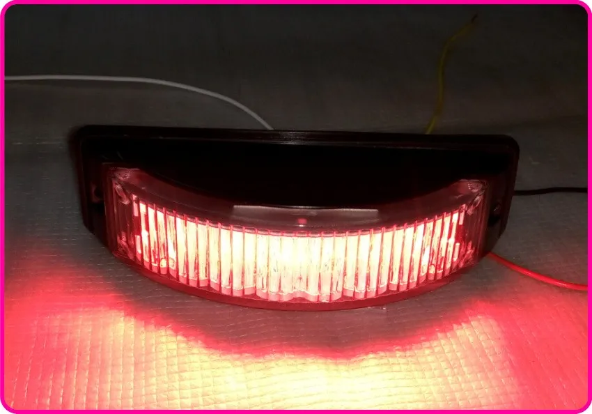 Luz de advertencia de montaje en superficie de coche DC12V/24V 8W, luces de parrilla, luz estroboscópica Led, 19 flash, resistente al agua, 2 uds/1 lote