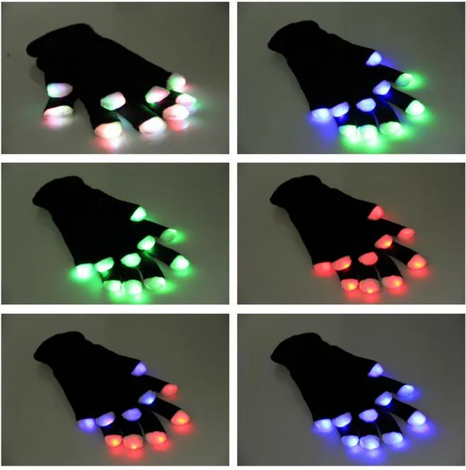 HULA Gants Lumineux Squelette LED Rouge – Gants Clignotants Pour Halloween, Rave, Fêtes