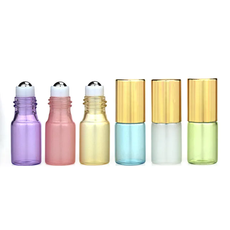 3ML Roll On Bottle Pearl Lustre Colours Rollon Metal Roller Ball Bottle Olio essenziale Fragranza liquida