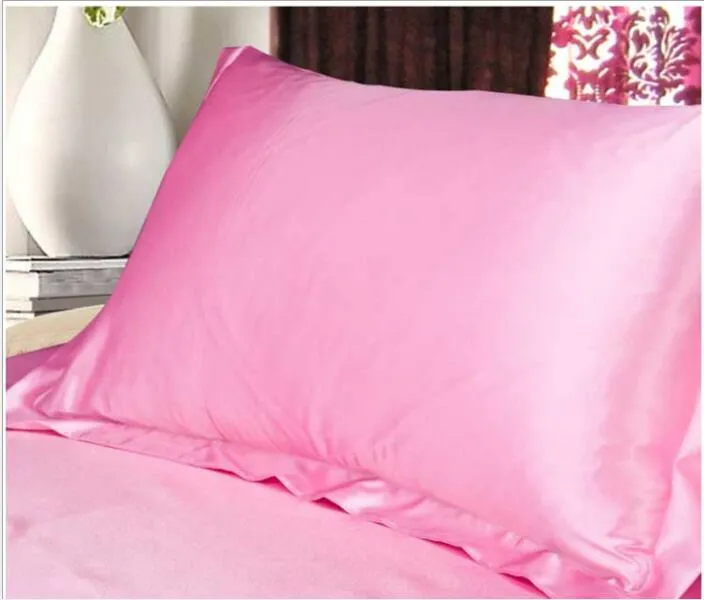Coussin d'oreiller en soie couvre 100% double enveloppe enveloppe de la soie taie d'oreiller de soie charmeuse décorative couverture satin de satin blanc violet noir