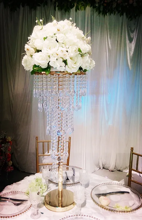 wholesale acrylic crystal beadnew aisle stands /walkway stand / wedding crystal pillar for weddings