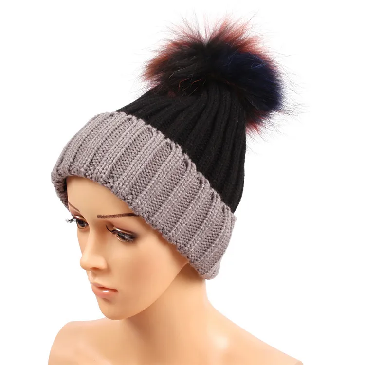 Inverno Moda Beanie Clássico Apertado Malha Colorido Pom Pomas Pomas Chapéu Winter Beanie Headgear Headgear Header Qualidade superior