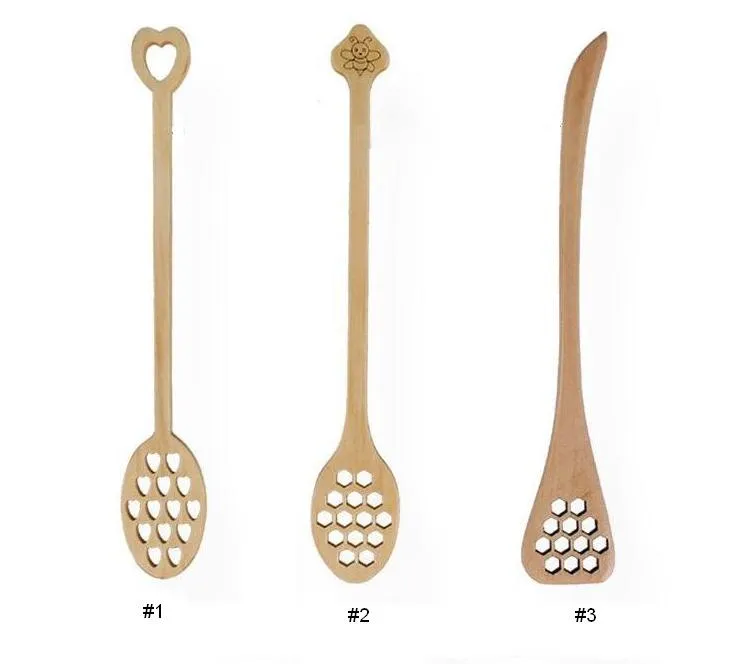 Lot De 2 Cuillères En Bois Longues 20 Cm - Manche Long Pour Miel, Café, Thé, Soupe - Bois De Nanmu Lisse - Sans Rayure