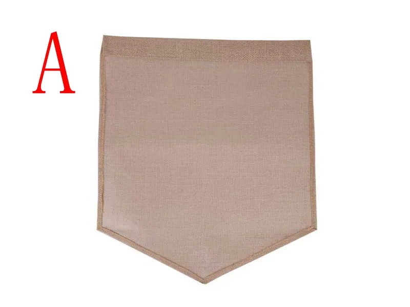 20 pcs/lot expédition rapide bricolage Jute toile de jute drapeaux de jardin Liene cour suspendu drapeau maison décoration fée jardin drapeau