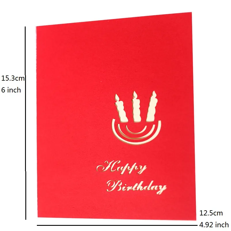 グリーティングカード誕生日パーティー誕生日パーティーの装飾子供3 dの誕生日ケーキポップアップカードグリーティングカード