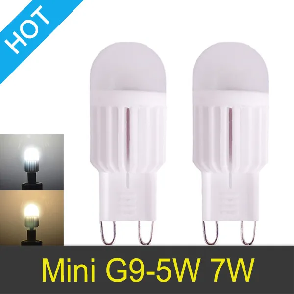 Ljuslampa G9 5W / 7W dimbar 110V-220V 1 LED-lampa 360 strålvinkel varm / cool vit LED-miniatyr