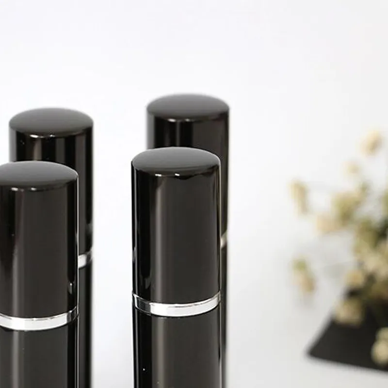 Mini botella atomizadora de Perfume recargable de viaje negra para pulverizador portátil, estuche de bomba con aroma, botellas vacías, fragancias para el hogar, 3ML, 5ML, 10ML