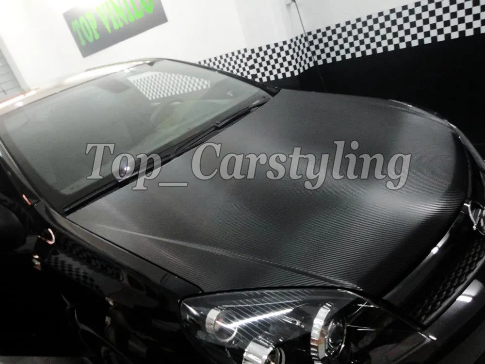 Black Dry 3D Carbon Vinyl Car Wrap Film