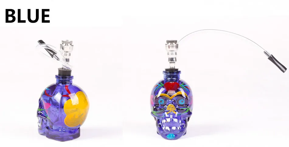 Colored Skull Pipes drawing fab glass egg bong original Faberge Water pipe recycler bongs oil rig dabs