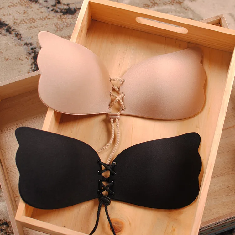 EIROVYA 2 Paires Soutien-Gorge Adhésif Invisible - Sans Bretelles, Réutilisable Et Respirant Pour Robes Décolletées (Bonnet B)