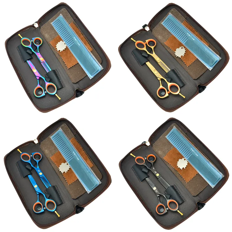 5.5" Black Sharp Cutting Scissors Thinning Scissors for Salon Hairdressers JP440C Barbers Hair Shears Salon Hair Tools New Arrival, HA0022