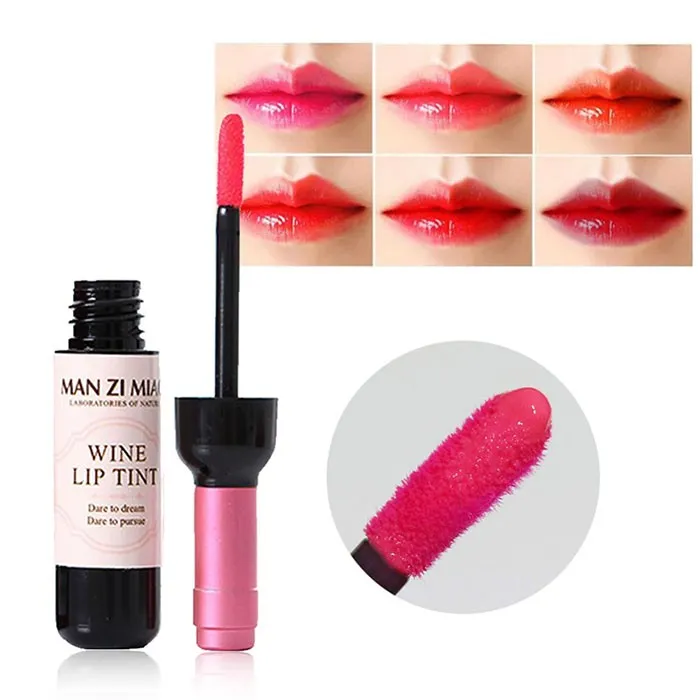 6 Colors Red Wine Bottle Stained Matte Lipstick Lip Gloss Tint Liquid Lipstick Easy to Wear Waterproof Non-stick Lipgloss (1)
