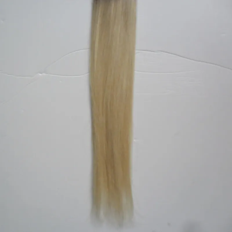 Biondo dritto brasiliano cheratina fusione umana capelli punta U 1B / 613 due toni ombre capelli umani 100g 1g / filo estensioni dei capelli legame cheratina