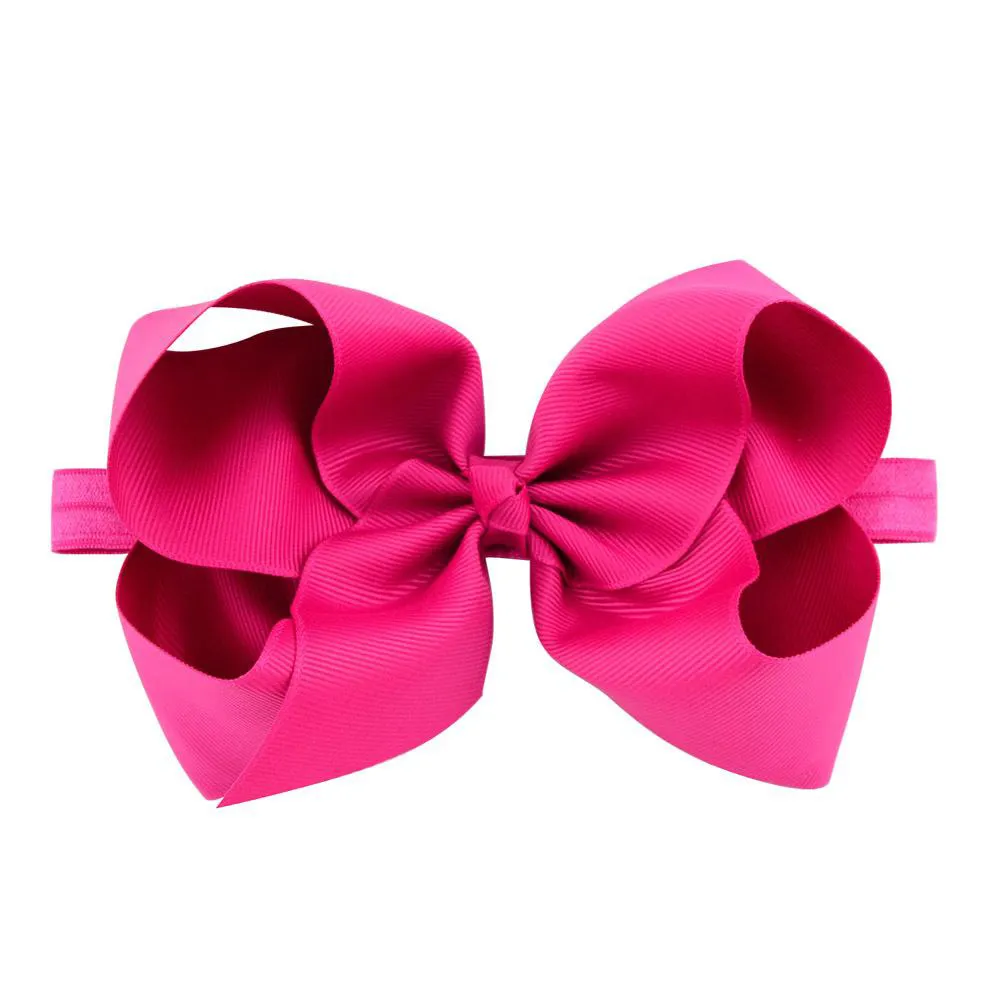 جملة الشريط طفل الفتيات Big Bow Bow Beach 6 بوصة Grosgrain Boutique Boutique Bows Flowers عصابة الرضع طفل صغير مرنة الشعر إكسسوارات الشعر