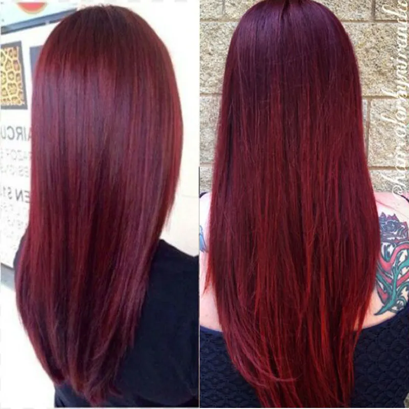 Brazylijski Burgundy Human Hair 4 Wiązki Kolorowe Brazylijskie 99 # Wino Czerwony Dziewiczy Włosy Splot Hurtownie Brazylijskie Ludzkie Przedłużanie Włosów