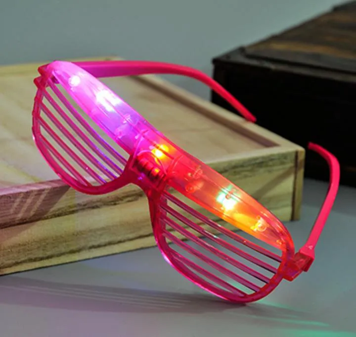 Light Up Glow Shutter Lunettes LED Shades Clignotant lumineux Rave Mariage Poule Nuit Déguisements Concert Cheer atmosphère accessoires cadeau festif