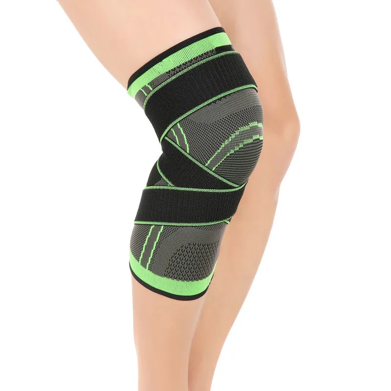 Kniebandage, verstellbare Kompression, Sport-Beinschutz mit Riemen für Basketball, Tennis, Wandern, Radfahren, Laufen, Training