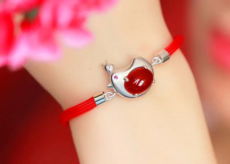 2017 nouvelle agate rouge ma vie bracelet rouge tressé s925 modèles féminins en argent nouvel an lunaire cadeau année chaîne à la main