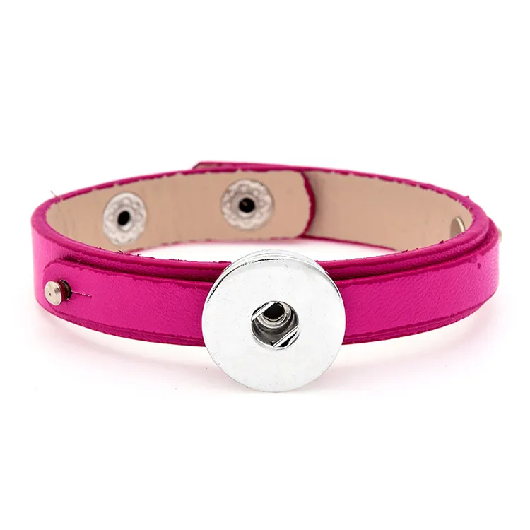 Snap Button Bracelets Fashion NOOSA chunks Leather Bracelets Ginger Snap Jewelry Charms Fit 18mm Noosa Chunk Snaps Jewelry
