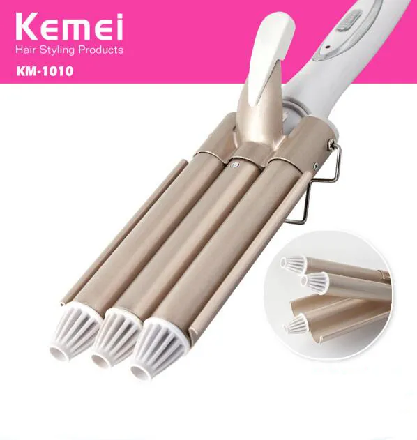 3 Triple Barrel Ceramic Hair Curler Electric Curling Iron Wand Salon Curl Waver Roller Hair Styling Tools 110220V5635685