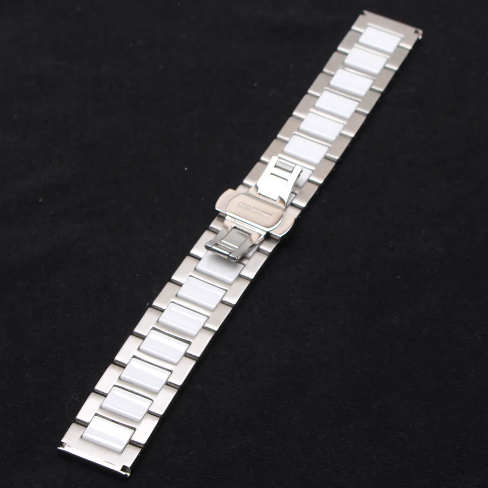 14mm 16mm 18mm 20mm 22mm rostfritt stål Watchband Rem armband Wrap Ceramic White Polished Beautiful Accessories Wristwatch Ban7647812