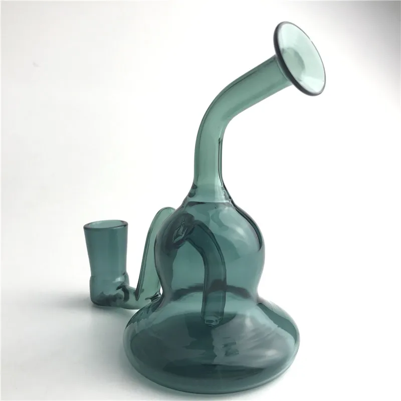 Nouveau 14.4mm Coloré Recycleur Plates-Formes D'huile En Verre Bongs Conduites D'eau 4.5 Pouce Vert Foncé Mini Main Bong Plate-Forme D'huile pour Fumer