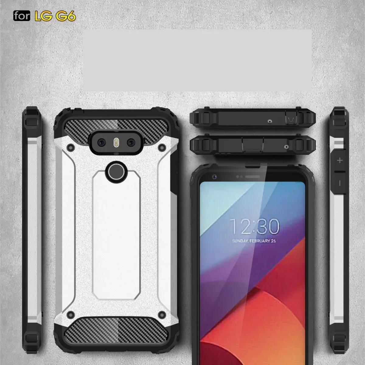 Armor Hybrid Defender Case TPU + PC Wstrząsowy Osłona pokrywy dla LG G6 G5 Q6 Galaxy S7 Edge S7 Plus S6 Edge Plus 