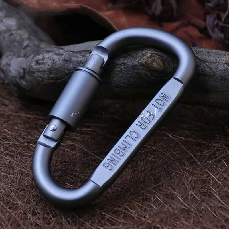 ^_^Outdoor Safety Buckle Aluminum Alloy D Shape Climbing Button Carabiner Snap Clip Hook Keychain Keyring Carabiners Camping Hiking Hot Sale