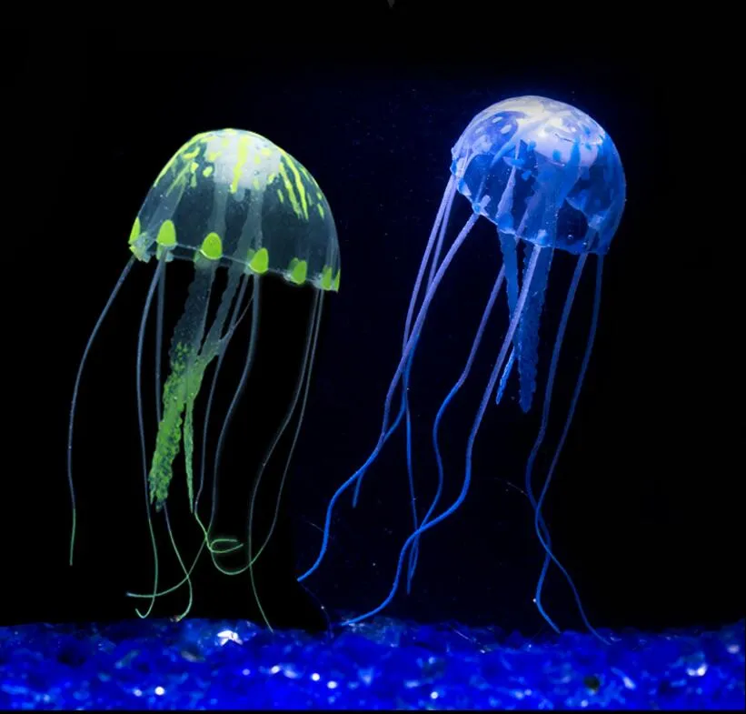Świecące Efekt Sztuczne Jellyfish Fish Tank Akwarium Dekoracja Ornament Darmowe Sjping G953