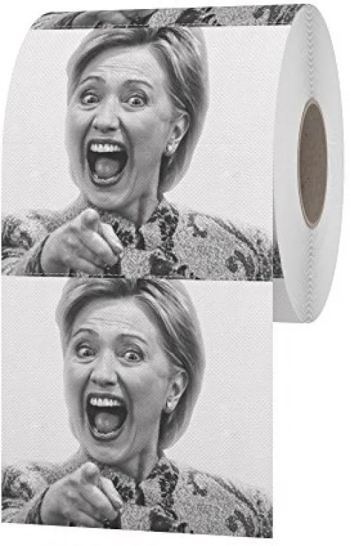 Vente en gros - Papier toilette Hillary Clinton Creative Vente chaude Tissu Funny Gag Joke Gift 10 pcs par ensemble