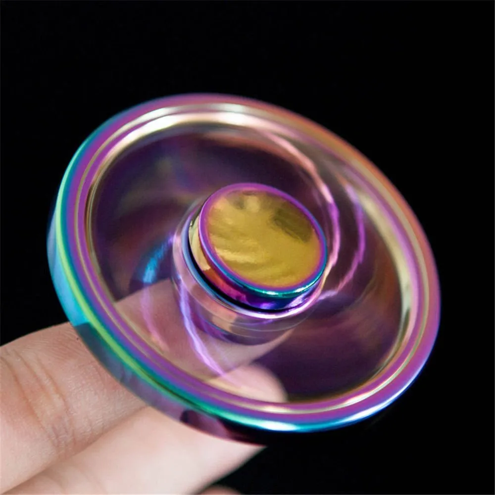 El Spinner Spin 2Mins EDC Fidget Spinner El Parmak ucu Gyro Magic Anti-Anksiyete Oyuncakları Metal Gökkuşağı Kaplama Ateş Lastikleri Kelebek Balık Yuvarlak