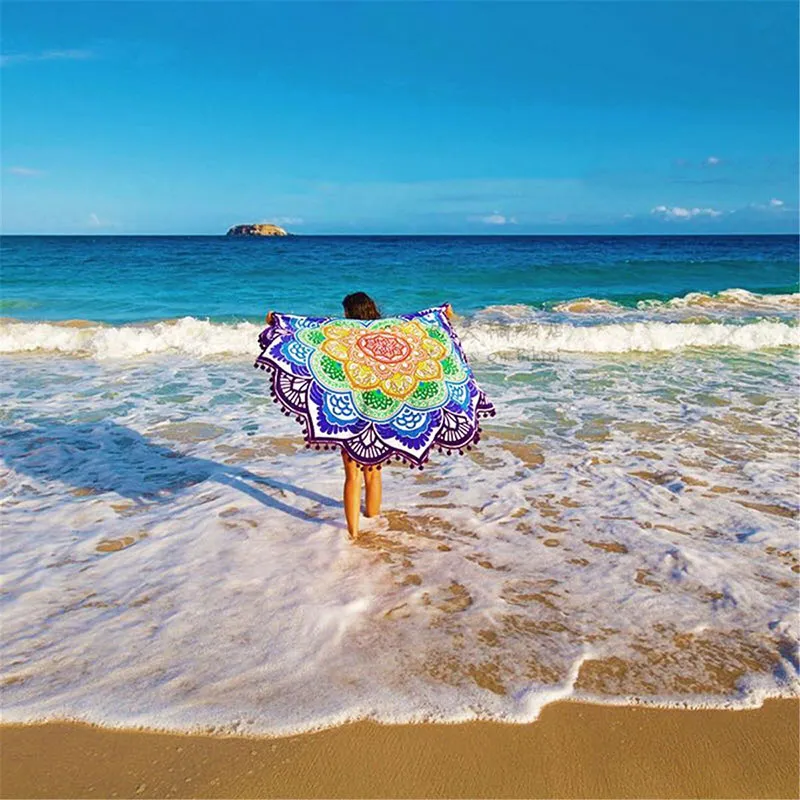 Mandala indiana Toalha De Praia Borla Impresso Tapeçaria Hippie Boho Toalha De Mesa Boêmio Guardanapo Covers Beach Shawl Envoltório Esteira Da Ioga