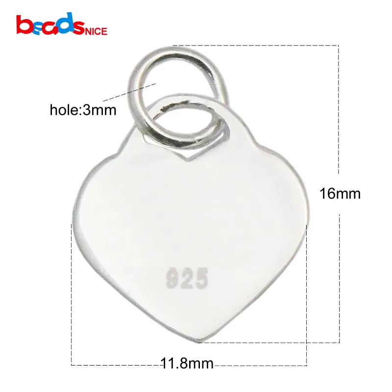 Beadsnice DIY blank heart pendants 925 sterling silver small sweetheart blanks jewelry pendant for lovers gifts ID 35637