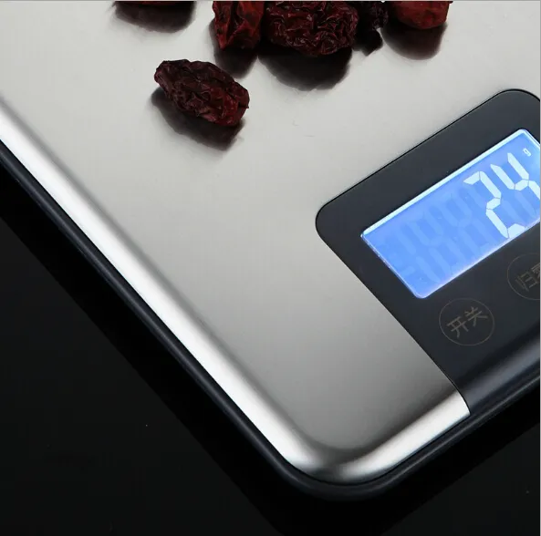 wholesale electronic kitchen waterproof scale with 5kg 10kg 15kg/1g LED display and hook