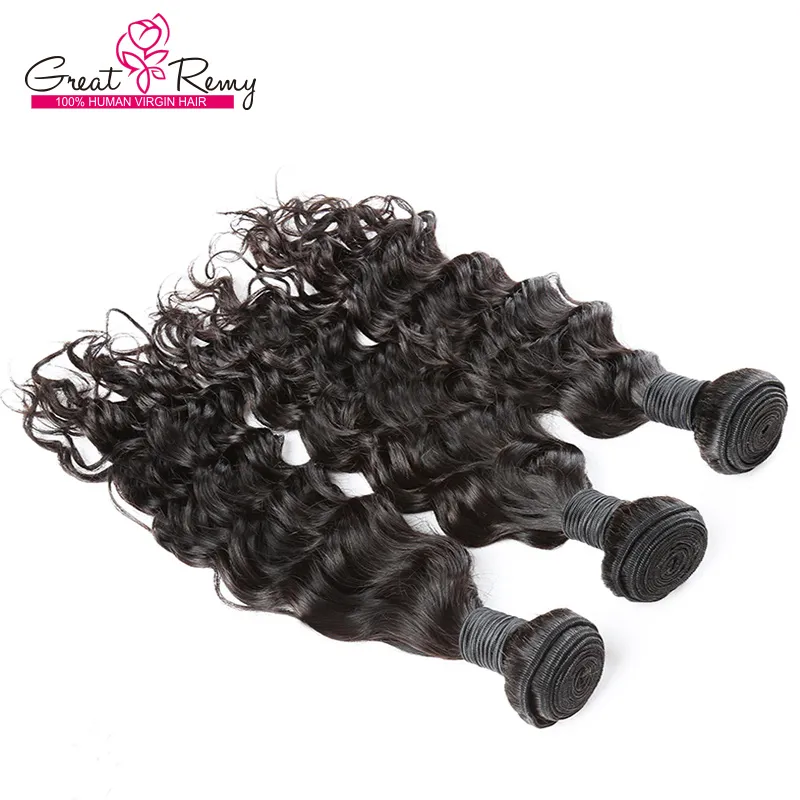 Ny Ankomst Loose Curly Wave Mänskliga Hårbuntar 8-34Inch Gratis Frakt Greatremy Brasilianska Virgin Hair Extensions