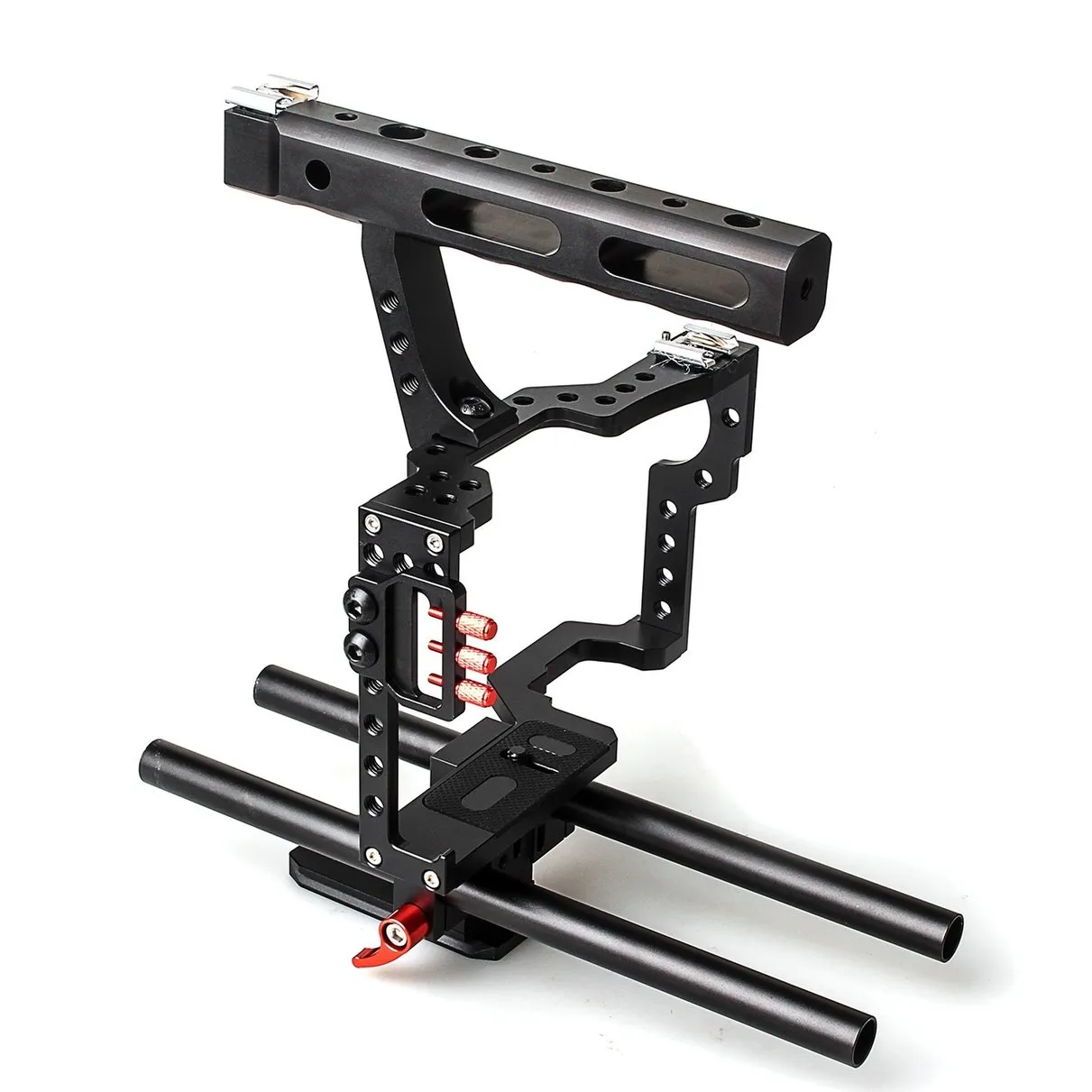 DSLR Rod Rig Camera Stabilizer Video Cage Kit With Handle Grip And ...